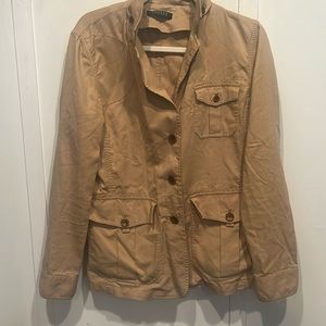 Lauren by Ralph Lauren beige women’s lightweight hunting style jacket.